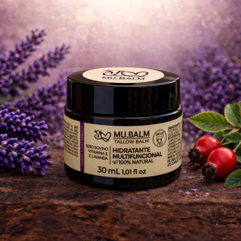 Hidratante Natural Mu.Balm Rosa Mosqueta e Lavanda Francesa - Tallow Balm
